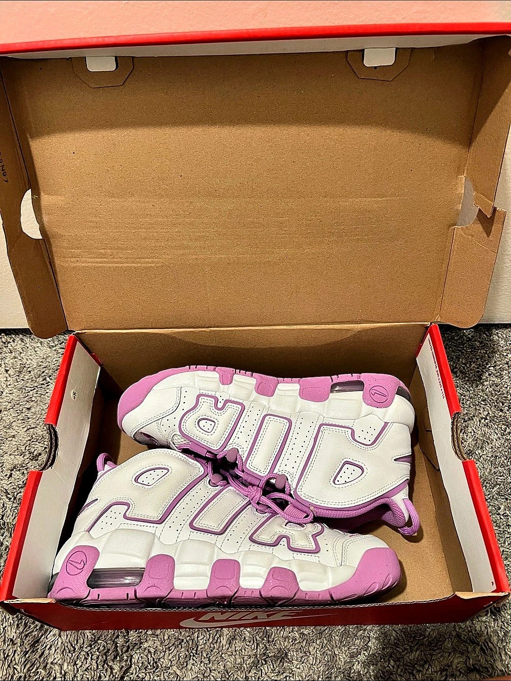 Nike Air More Uptempo GS Sneakers White & Pink Like New